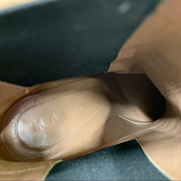 Marni calf suede Platform Chelsea Boot Brown - Picture 12 of 16